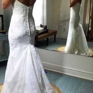 Kenneth Winston Ivory Lace Wedding Dress size 4